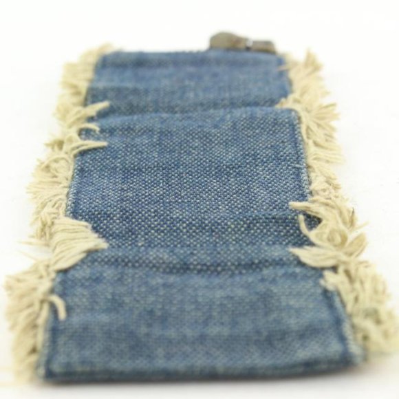 Chanel 01p Denim CC Crystal Logo Cuff Bracelet - Picture 12 of 12